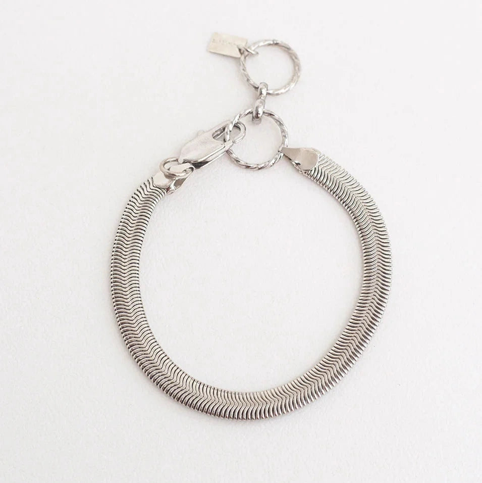 SNAKE BRACELET 4 MM - WHITE RHODIUM PLATED