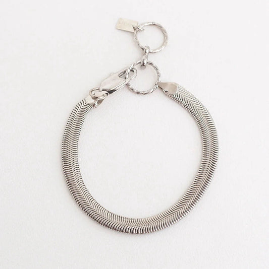 SNAKE BRACELET 4 MM - WHITE RHODIUM PLATED