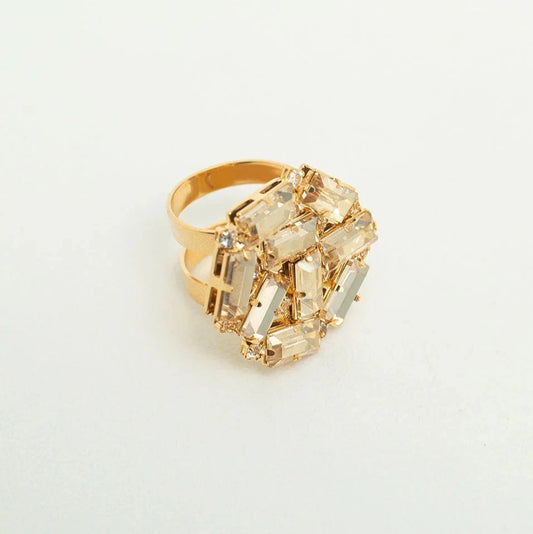 MARILIS CHAMPAGNE BASE RING GOLD-PLATED