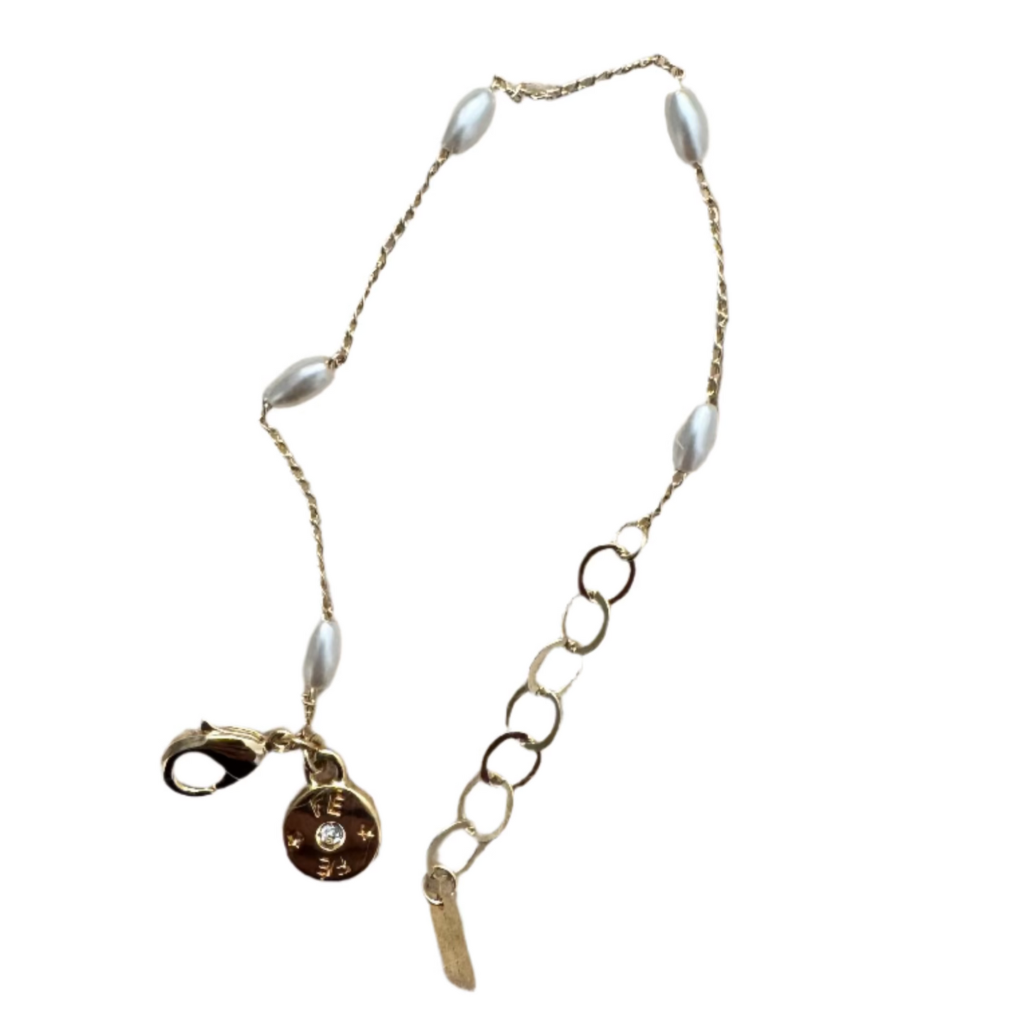 Ariel Bracelet with Pearls, Pendant, and Gold-Filled Clasp