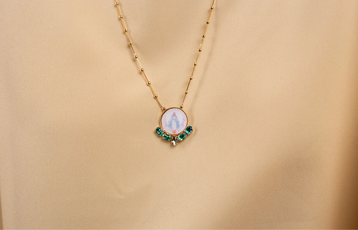 Anima Scapular Necklace (Double Pendant) - Blue