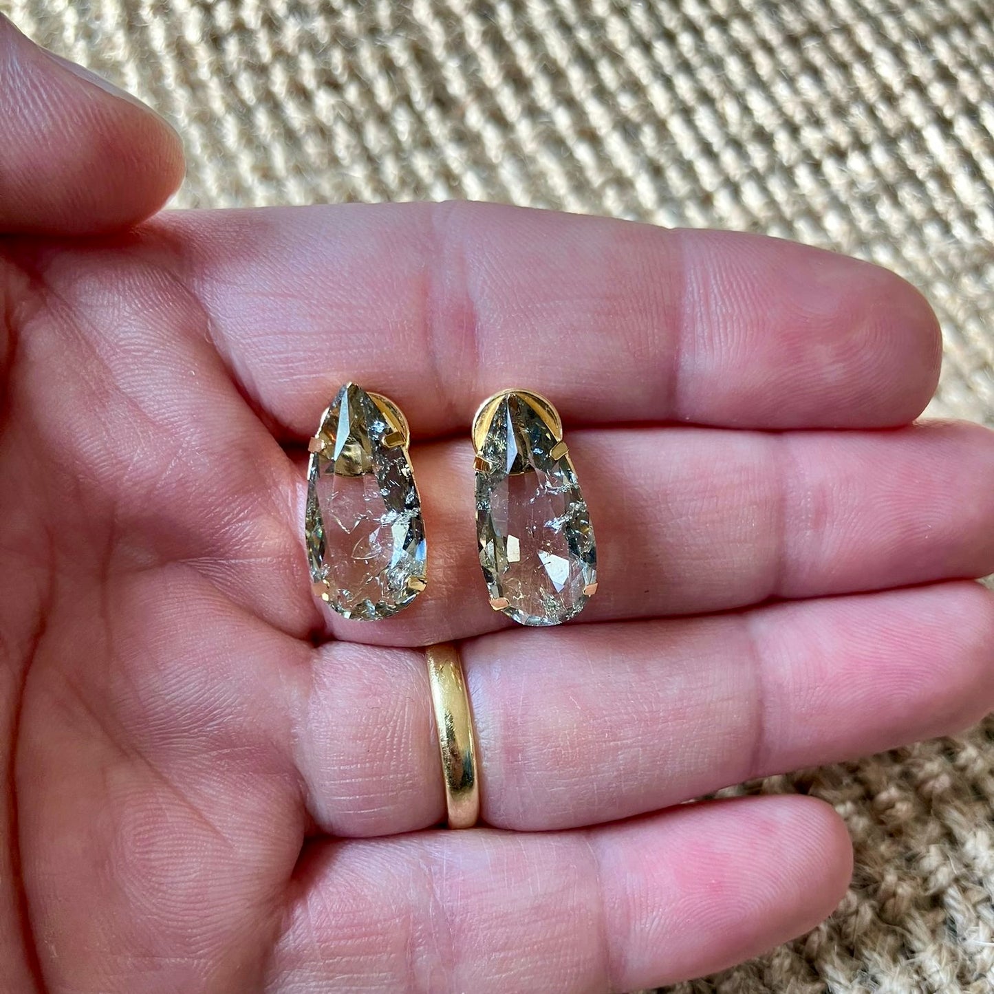 Gray Drop Crystal Earring