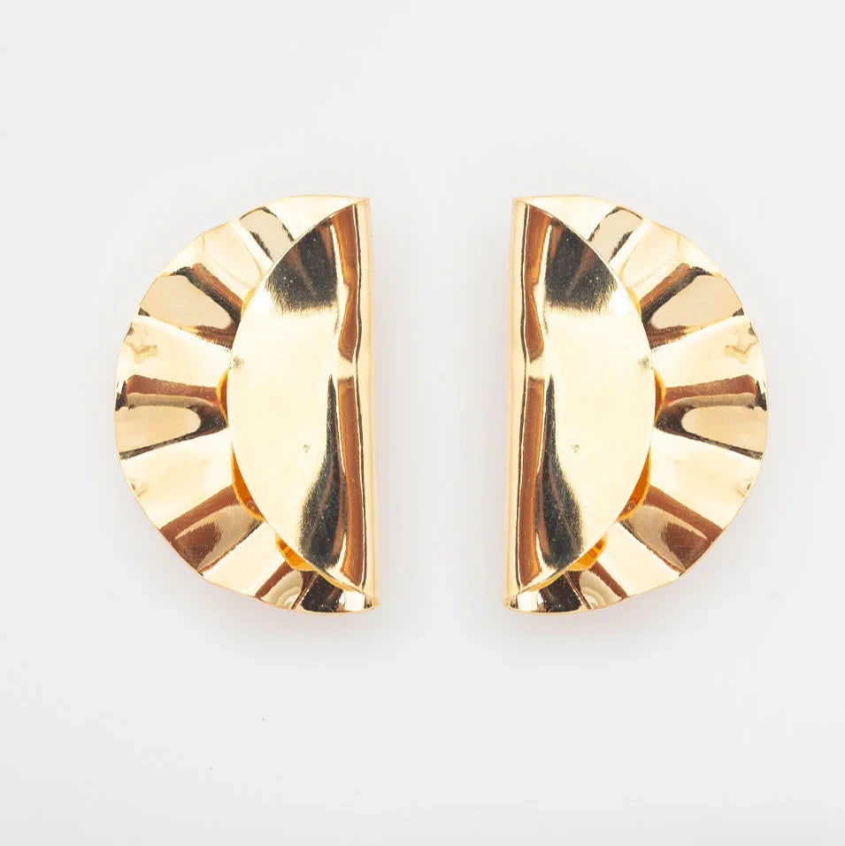 DISK EARRING GOLD PLATED