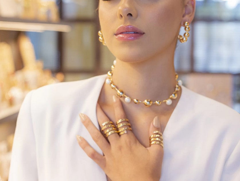 BRAIDED RING GOLD PLATED ZIRCONIA