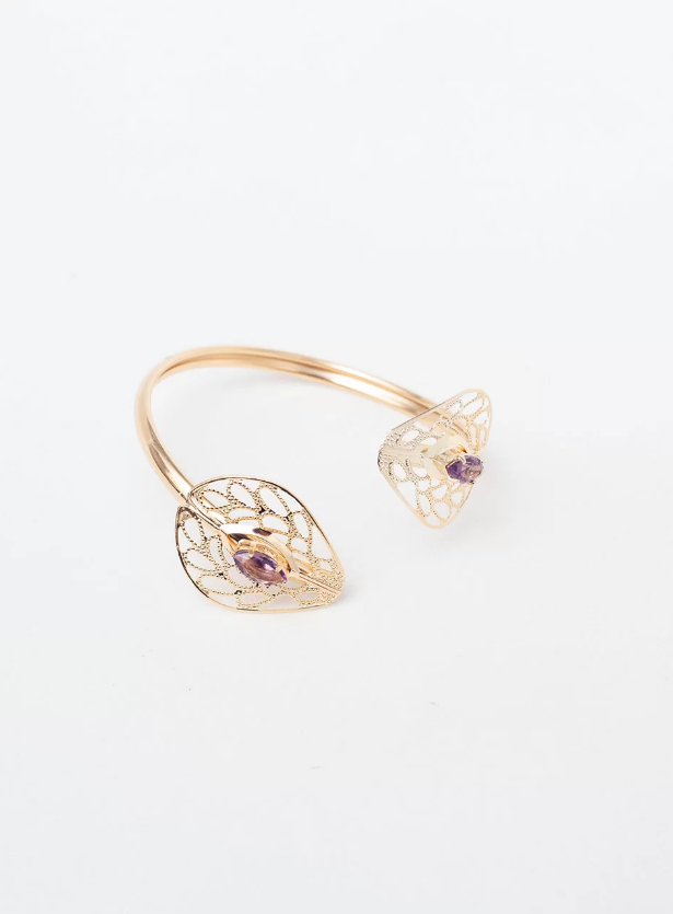 IMPERIAL BRACELET AMETHYST CRYSTAL GOLD PLATED