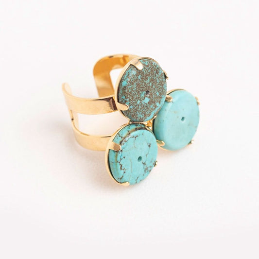Turquoise Beads Gold Plated