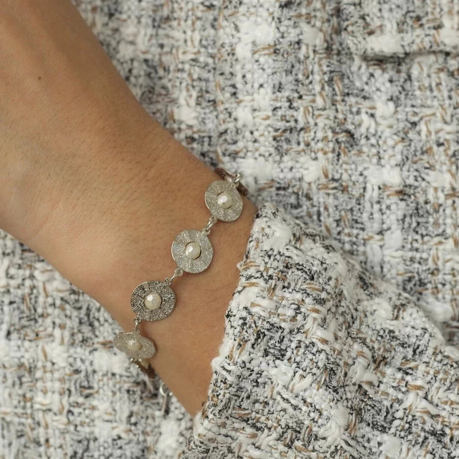 Disco Bracelet White Rhodium