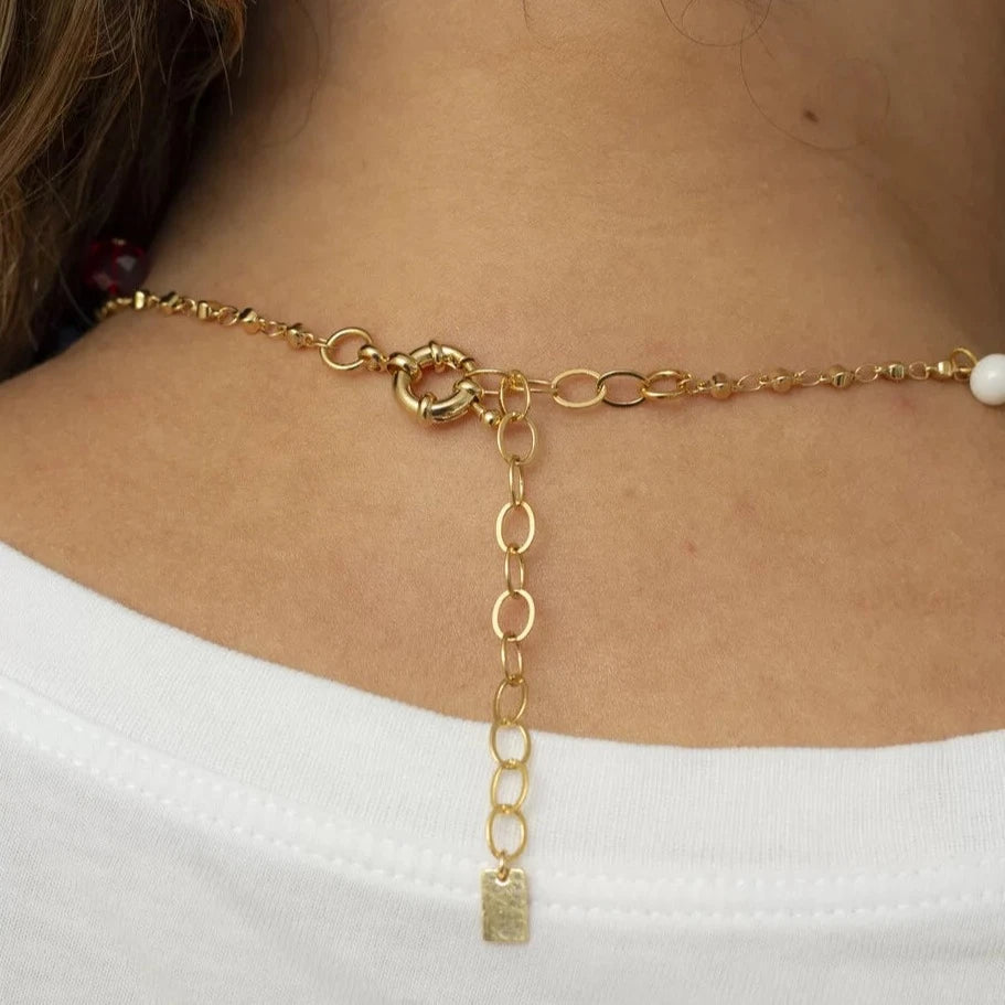 Gems Necklace Gold Plated