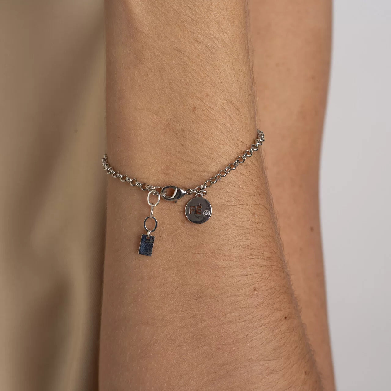 FAITH BRACELET WHITE RHODIUM PLATED