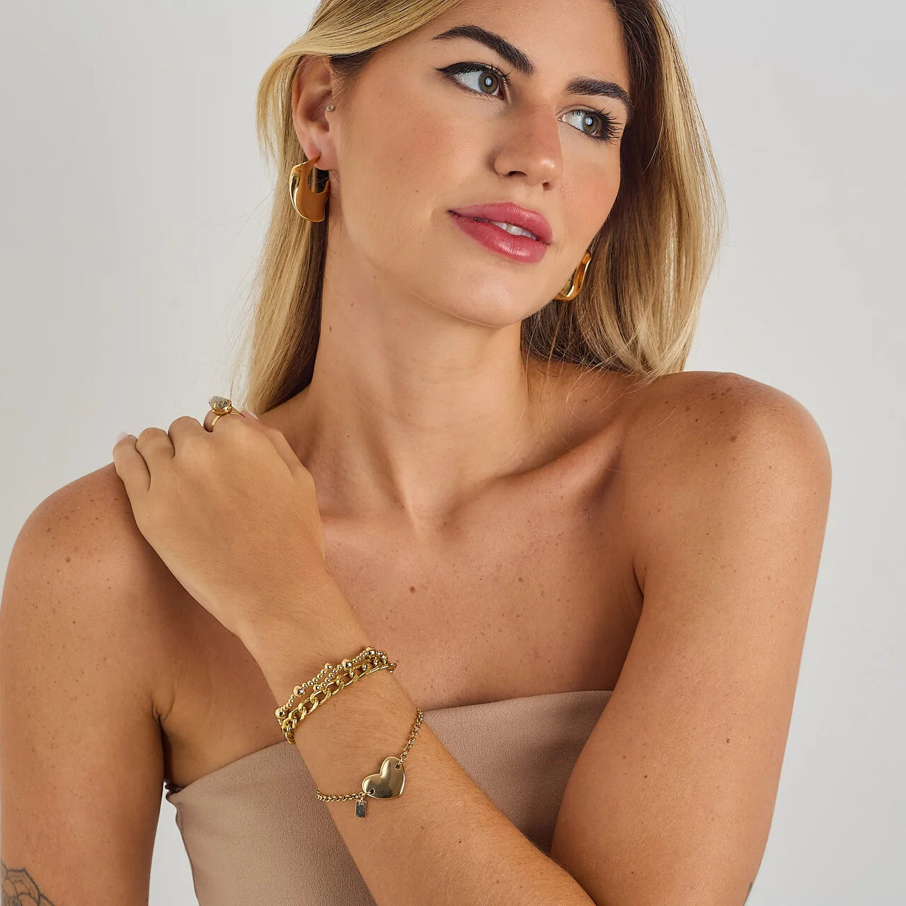 DOG PAW HEART BRACELET GOLD-PLATED