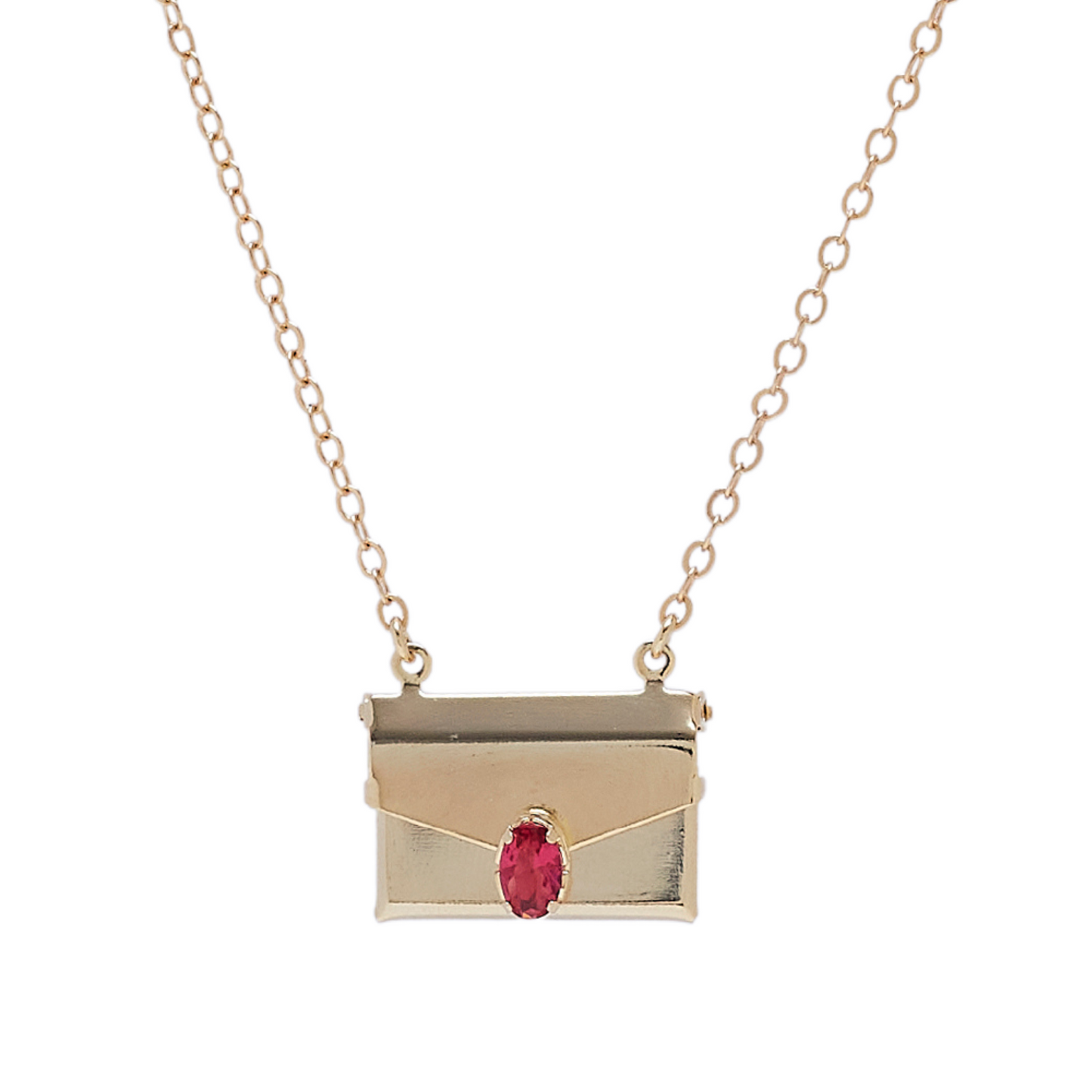 Card Locket Necklace Gold Plated
