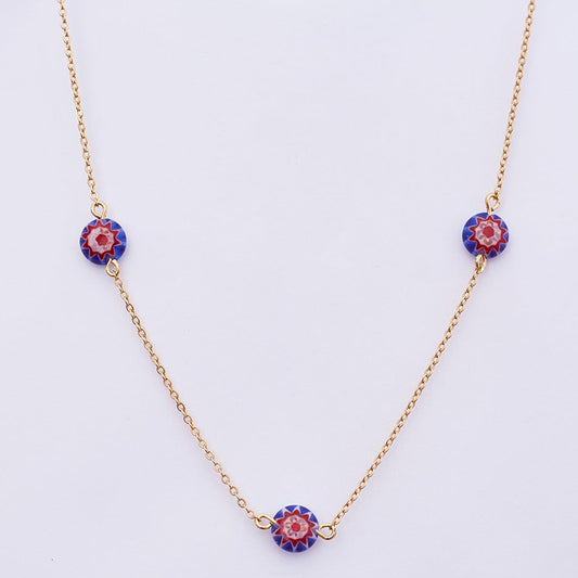 Murano Necklace Gold Plated