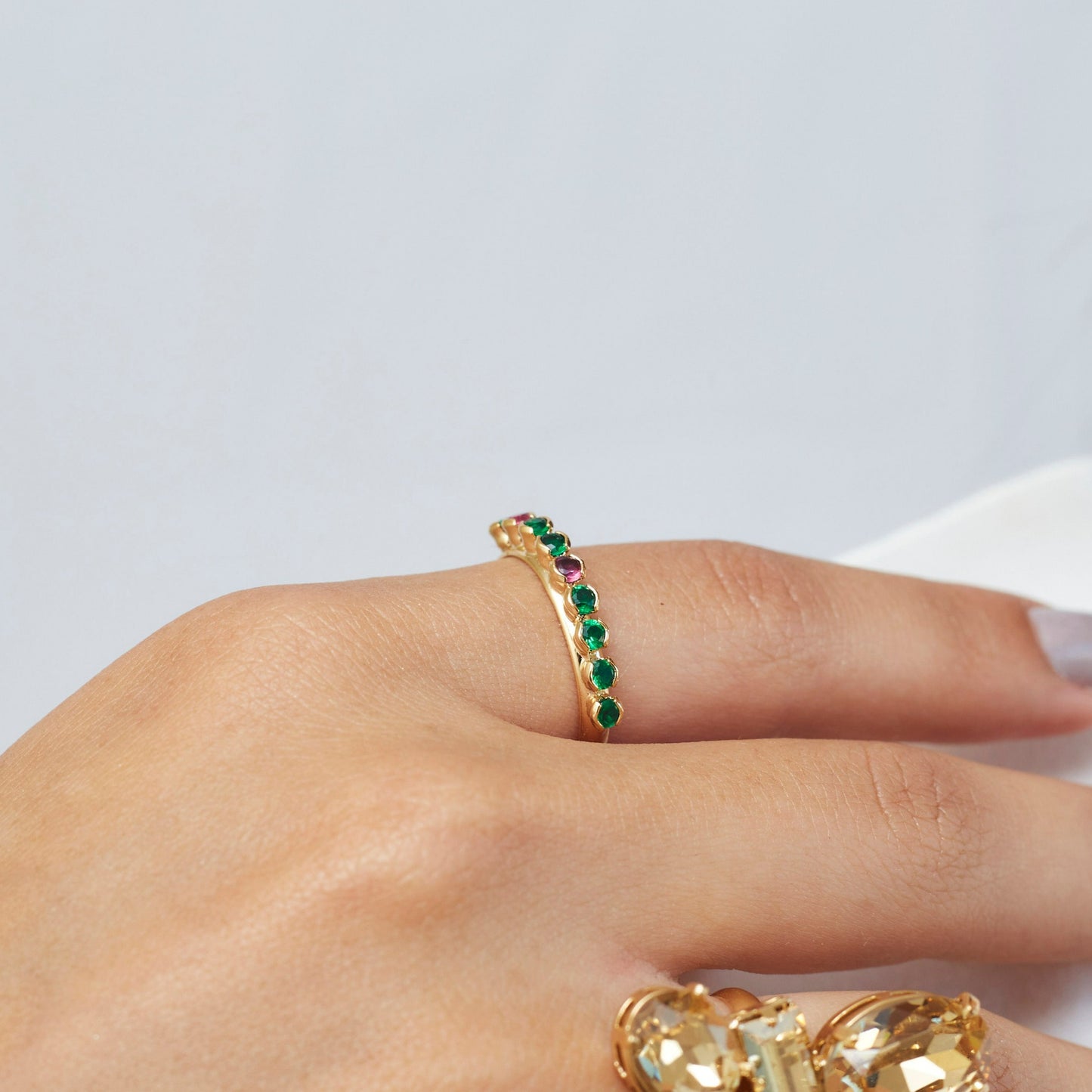 Cici Multicolored Ring Gold Plated