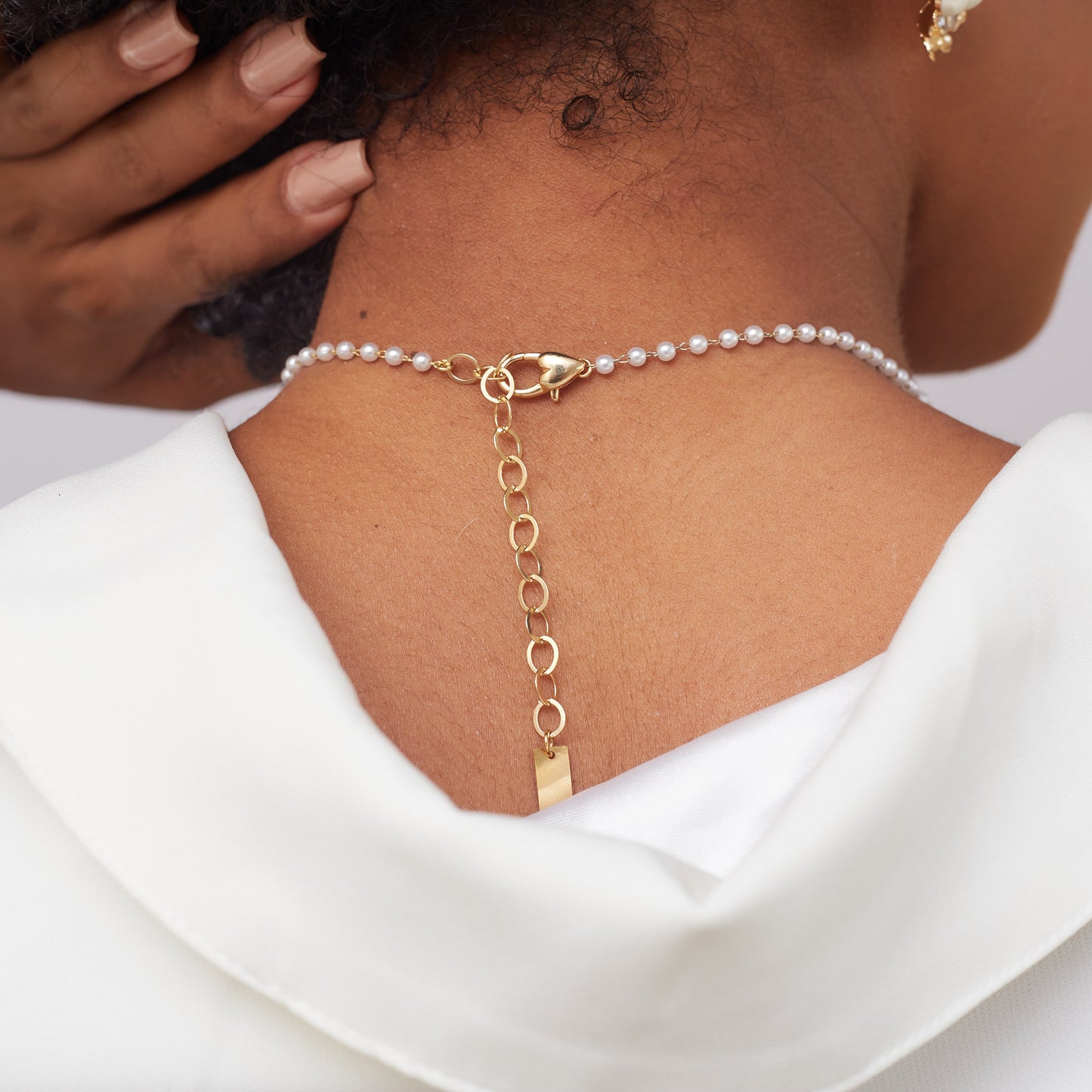 Pearls Heart Locket Necklace Gold Plated