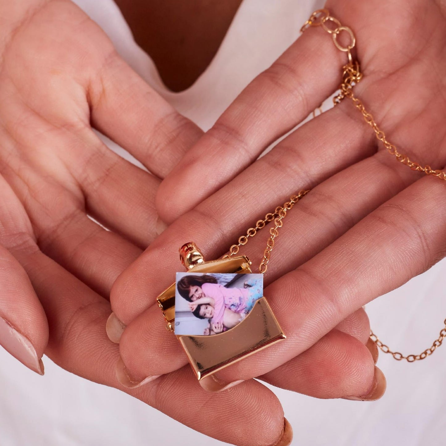 Card Locket Necklace Gold Plated