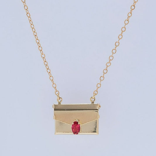 Card Locket Necklace Gold Plated