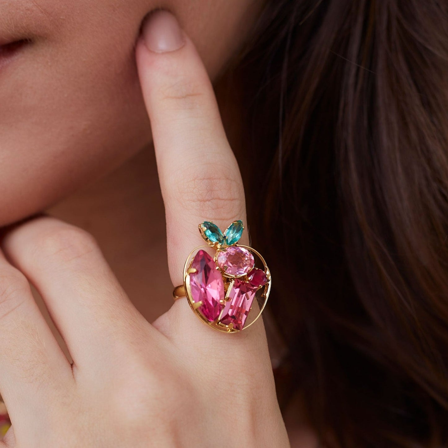 Strawberry Ring Gold Plated