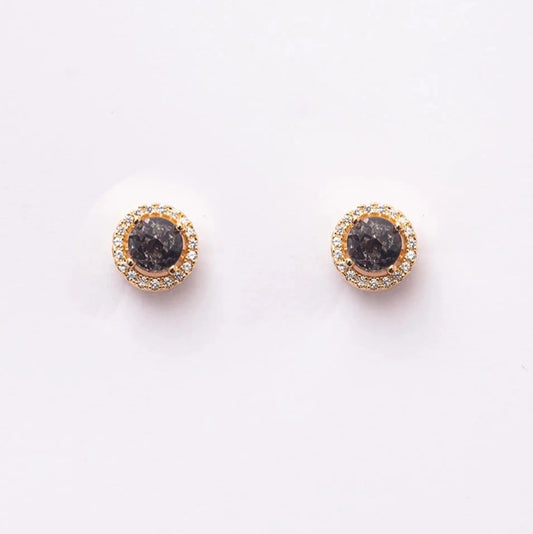 Bellis Earrings with Gray Crystal and Zirconias