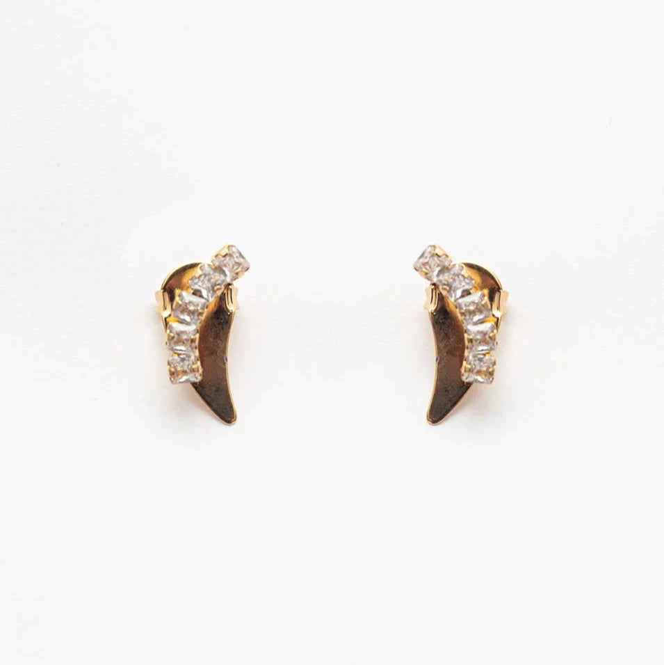 Square Rivière Ear Cuff – Clear Stones, Gold Plated