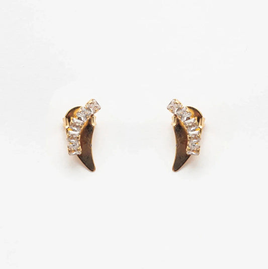 Square Rivière Ear Cuff – Clear Stones, Gold Plated
