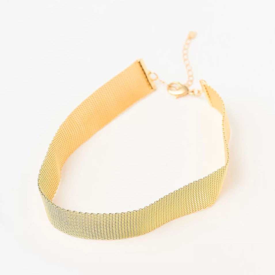 Gold-Plated Mesh Choker