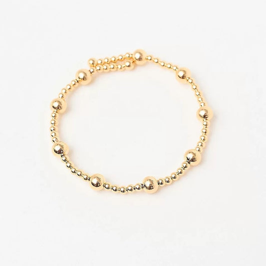 BRACELET MIXED BEADS GOLD PLATED