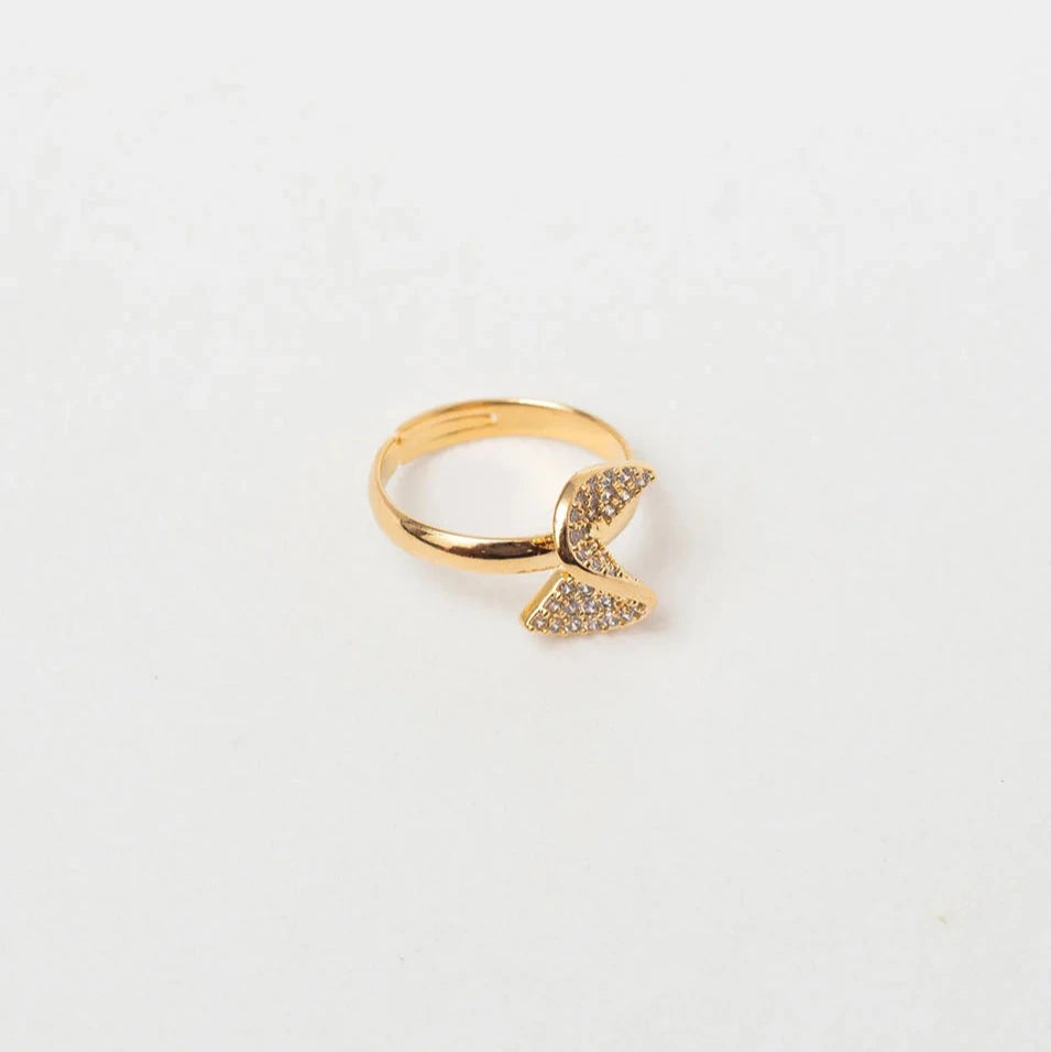 LINN RING WITH ZIRCONIA - GOLD PLATED