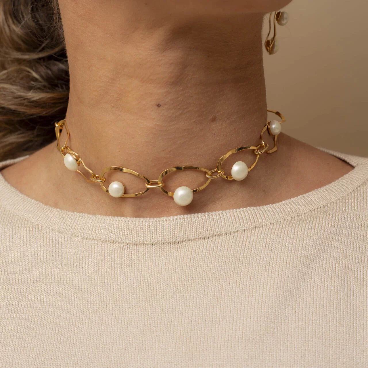 Phuket Pearls Choker Gold Plated