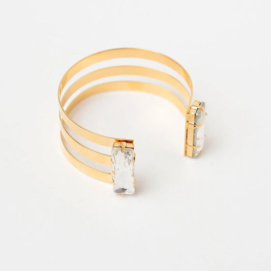 BRACELETE TENOR COLORLESS CRYSTAL GOLD-PLATED