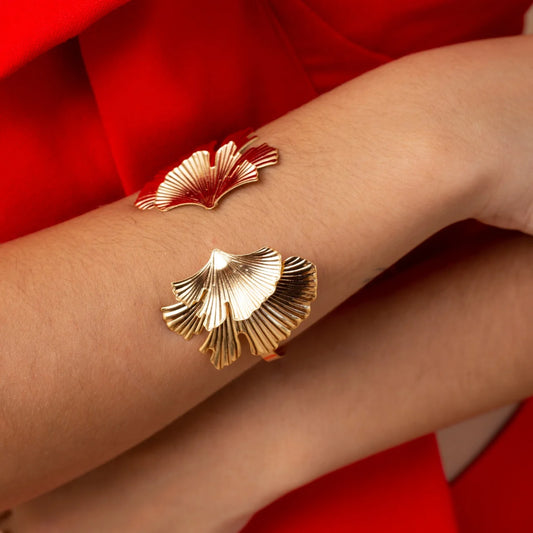 GINKO LEAF BRACELET GOLD PLATED