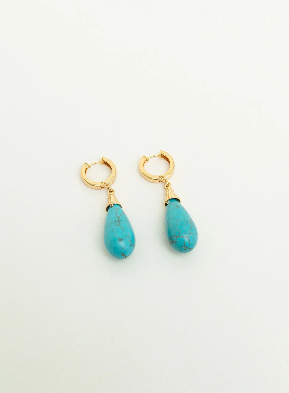 ANASTASIA EARRINGS TURQUOISE STONE GOLD PLATED