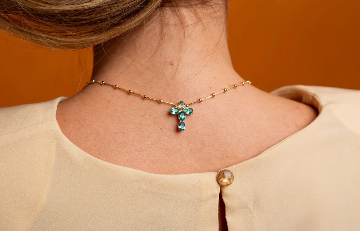 Anima Scapular Necklace (Double Pendant) - Blue