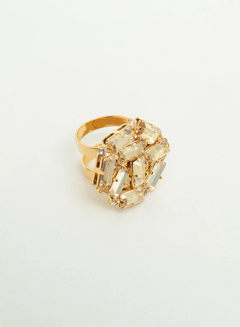 MARILIS CHAMPAGNE BASE RING GOLD-PLATED