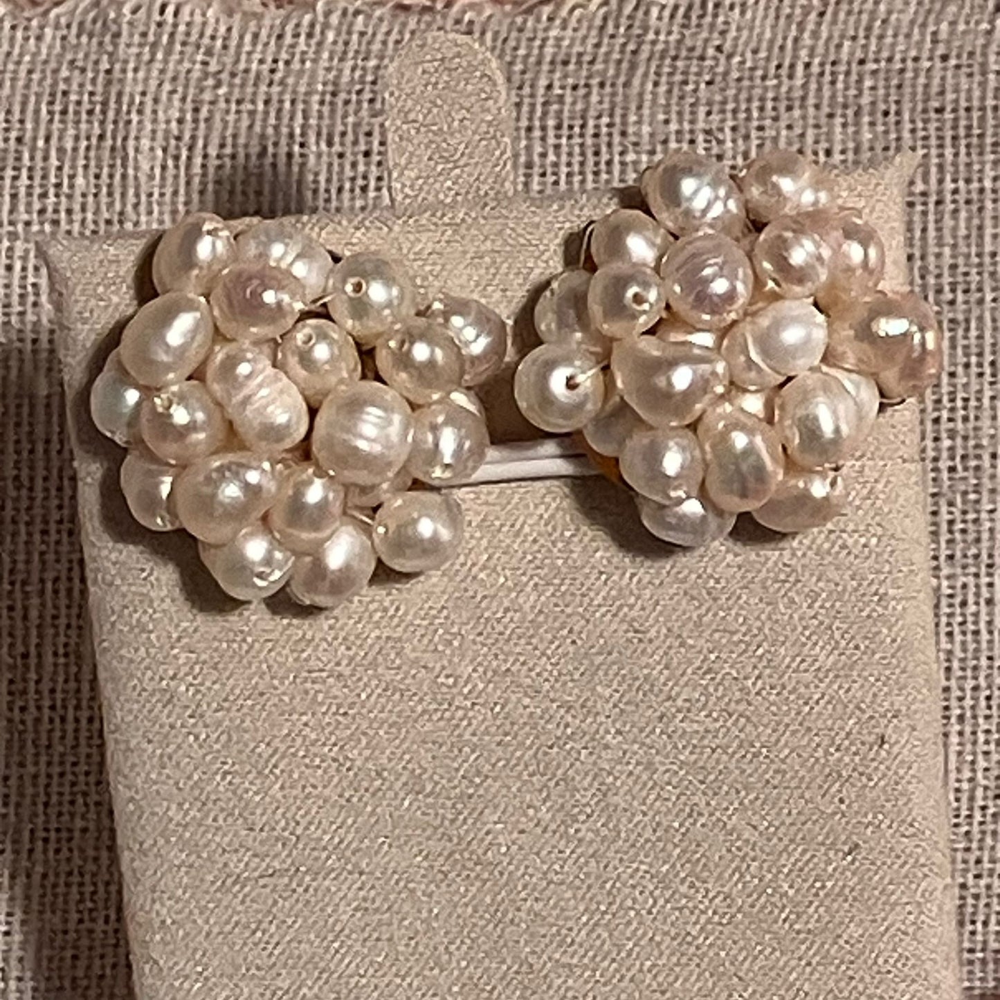 Button Earrings Ana Maria Pearls Gold-Plated