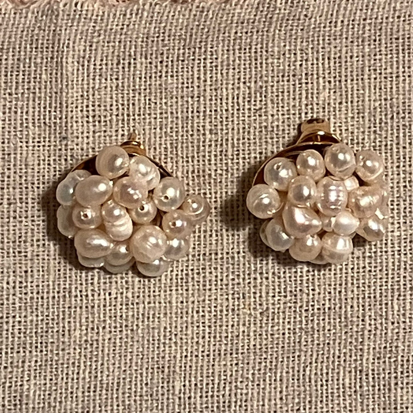 Button Earrings Ana Maria Pearls Gold-Plated