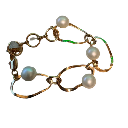 PHUKET BRACELET WITH PEARLS GOLD PLATED