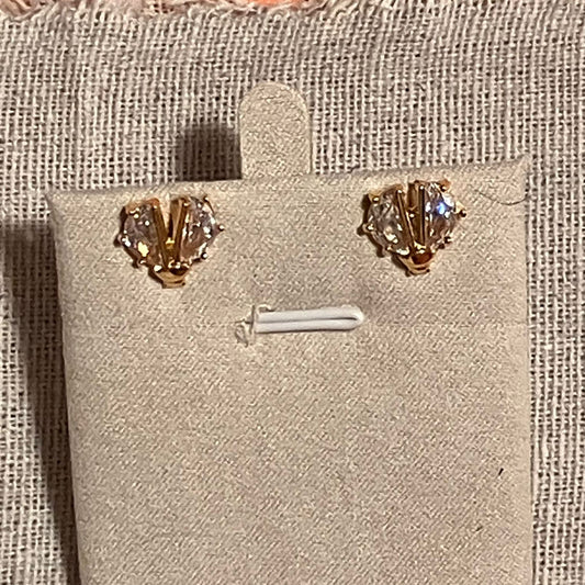 Ladybug Earrings, Clear Crystal, Gold-Plated