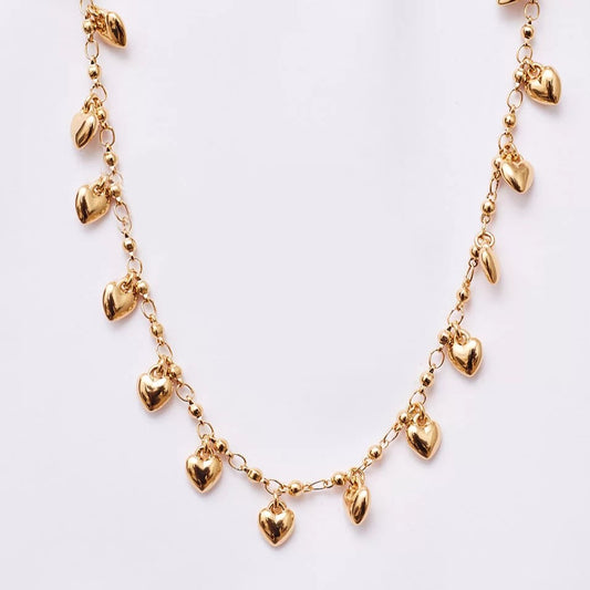 Little Hearts Choker Gold Plated