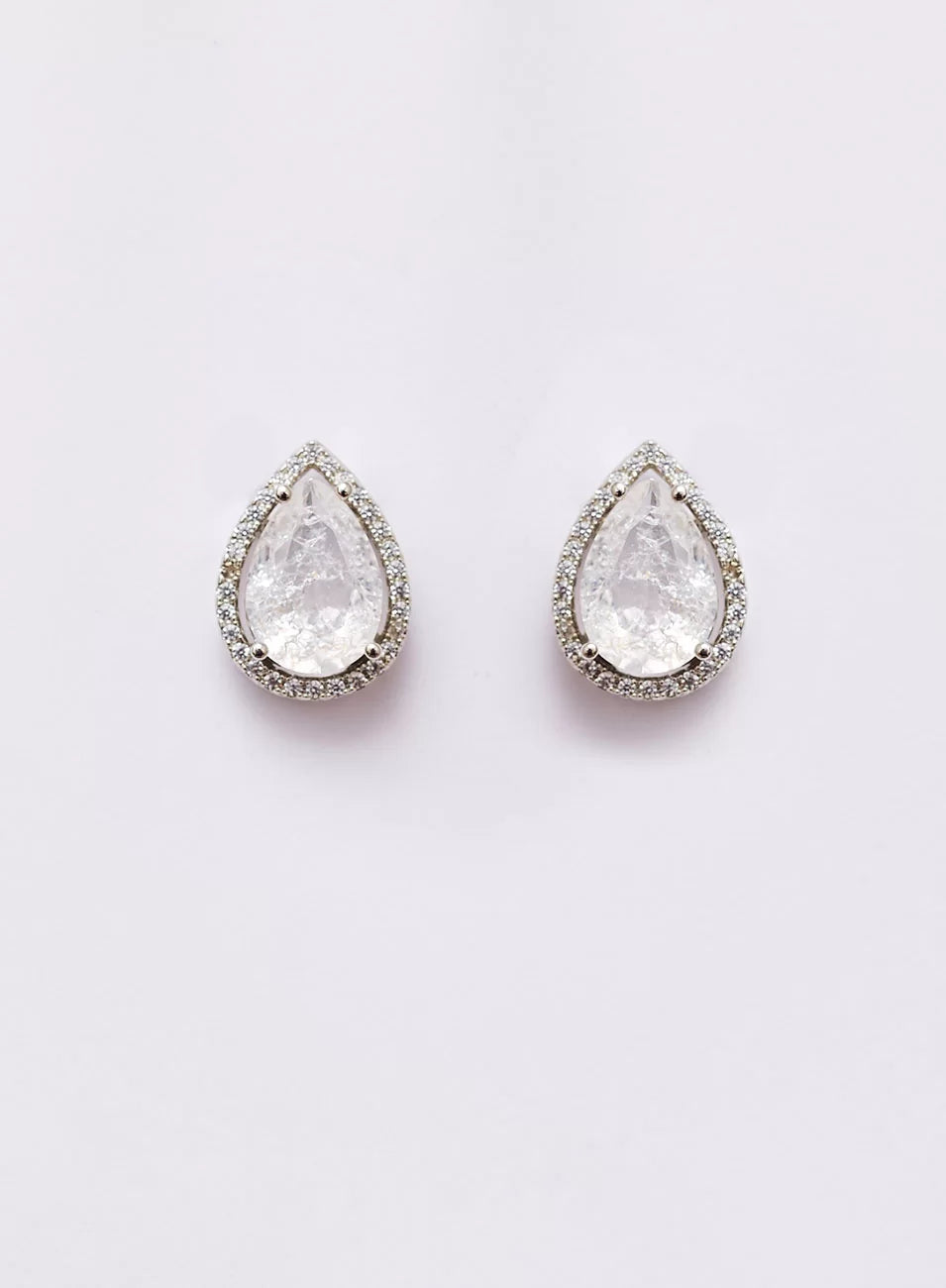 MABÊ EARRINGS WITH COLORLESS STONES AND WHITE RHODIUM PLATING