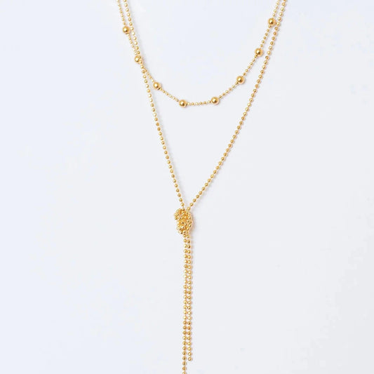 ÂNIMA TIE NECKLACE, 4 STRANDS, GOLD PLATED