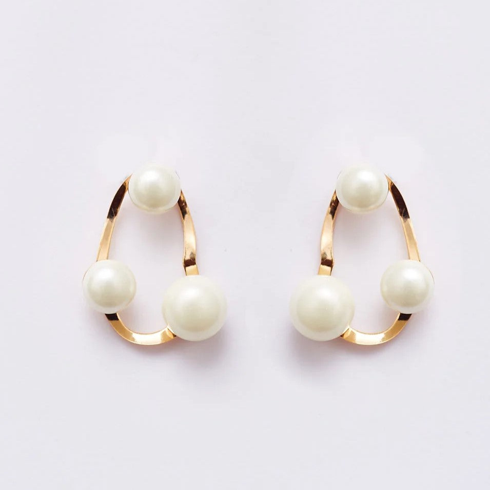 PHUKET EARRINGS PEARLS GOLD PLATED