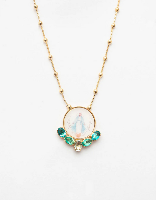 Anima Scapular Necklace (Double Pendant) - Blue