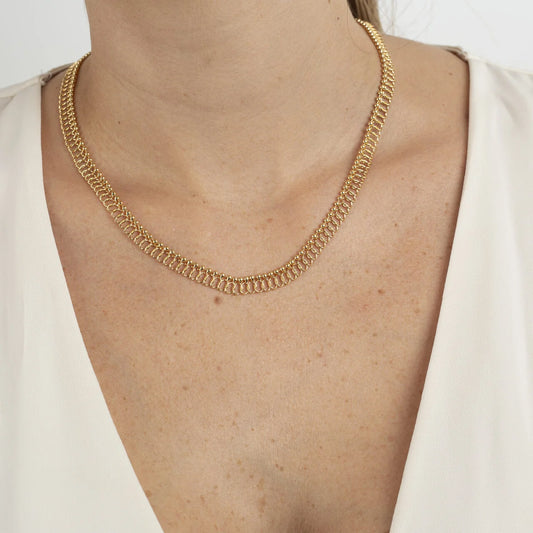 ALVO NECKLACE WITH BEADS GOLD-PLATED