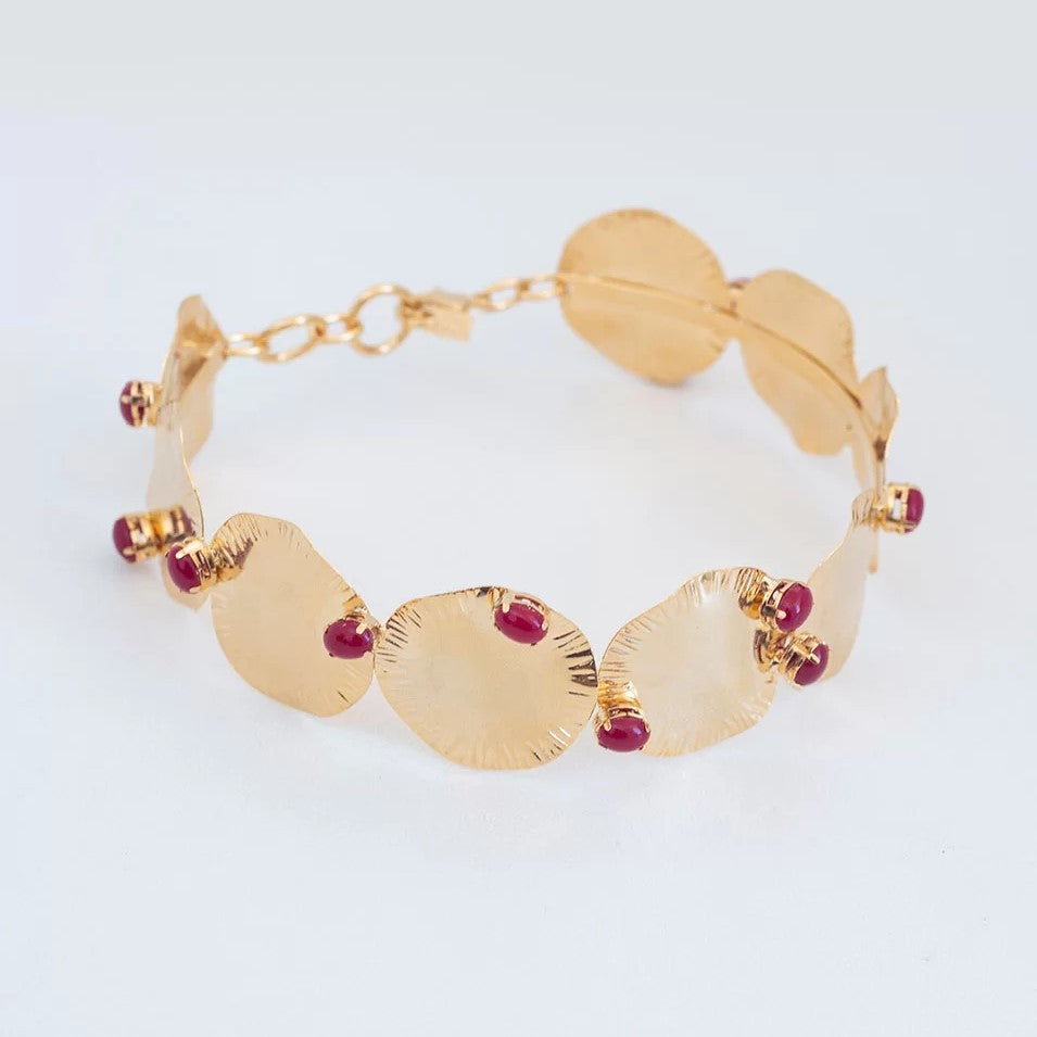 CHERRY CHOKER BORDEAUX RESIN DISC GOLD PLATING