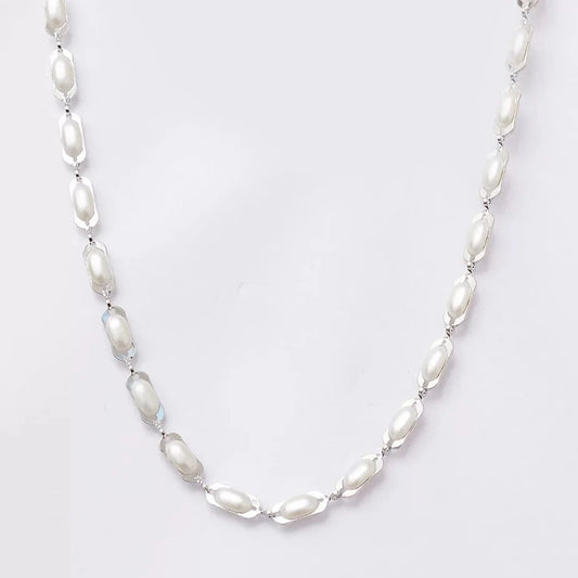 Dubai Pearls Choker White Rhodium Plated