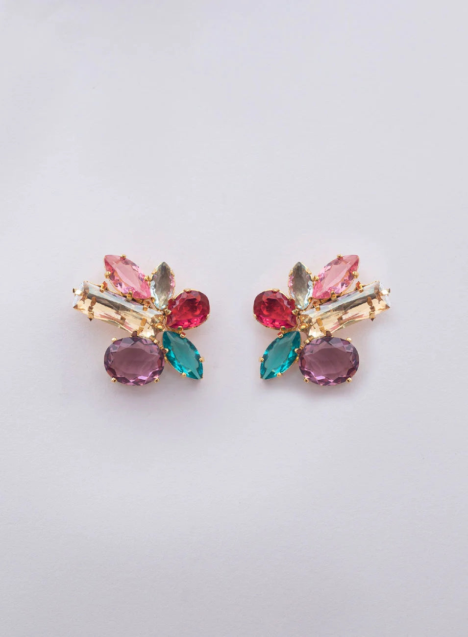 FLORADA EARRINGS WITH LILAC CRYSTAL GOLD-PLATED