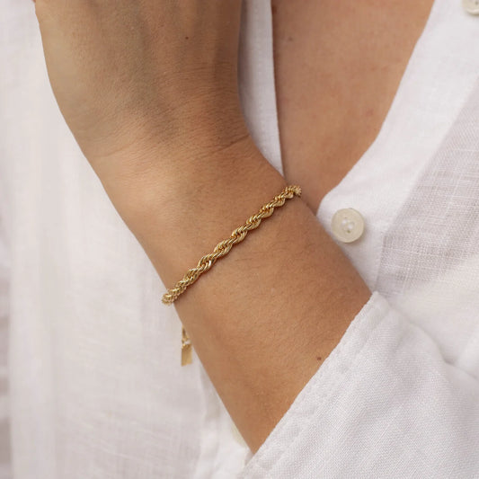 THICK TWISTED CHAIN BRACELET GOLD-PLATED