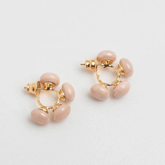 Maori Light Pink Hoops Gold Plated