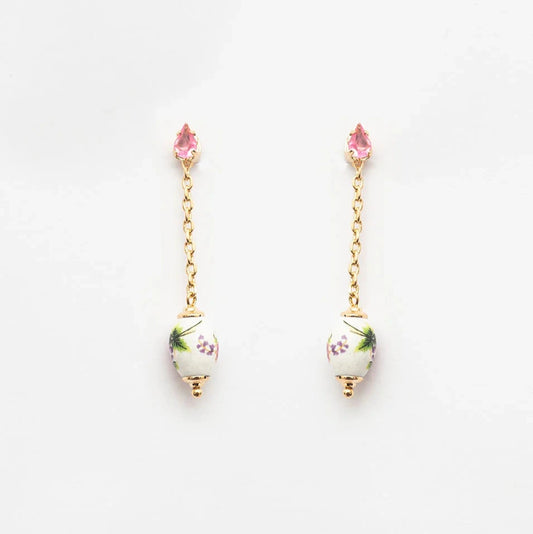 Floral Barrel Pendant Earrings