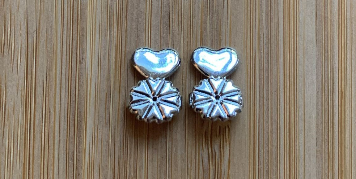 Pair of heart-shaped earring backs